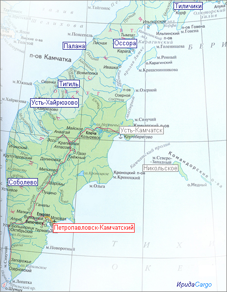 Карта камчатского края